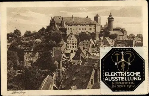 Ak Nürnberg in Mittelfranken, Sondermarke Elektrische Ausstellung Sept. 1912