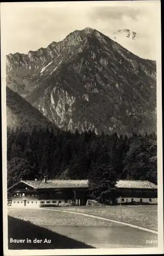 Ak Bad Wiessee in Oberbayern, Bauer in der Au