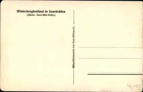 Ak Saarbrücken im Saarland, Winterbergdenkmal