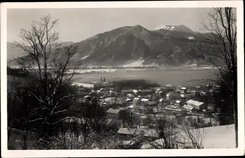 Ak Tegernsee in Oberbayern, Hirschberg, Blick auf den See, Winter