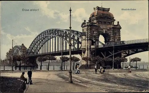 Ak Düsseldorf am Rhein, Rheinbrücke