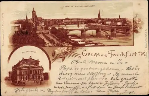 Litho Frankfurt am Main, Sachsenhausen, Opernhaus