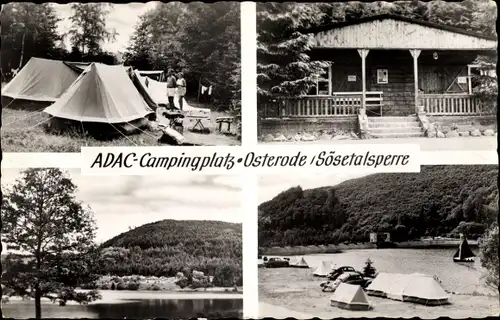 Ak Osterode am Harz, Sösetalsperre, Campingplatz, Seeblick