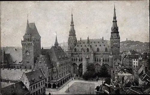 Ak Aachen in Nordrhein Westfalen, Rathaus mit Verwaltungsgebäude