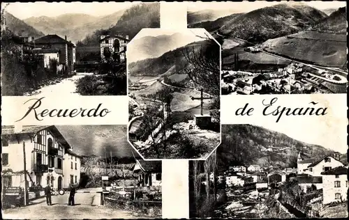 Ak Luizade Valcarlos Navarra, Recuerdo de Espana, Arneguy, Frontera de Valcarlos