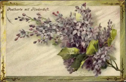 Passepartout Ak Veilchen, Blumenstrauß