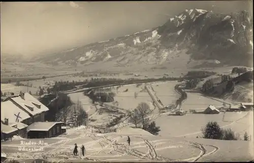 Foto Ak Immenstadt im Allgäu Schwaben, Riederalm im Winter