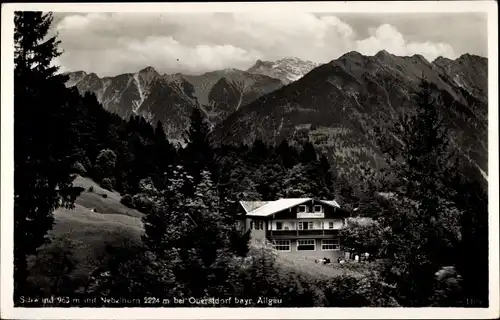 Foto Ak Oberstdorf im Oberallgäu, Teilansicht mit Nebelhorn
