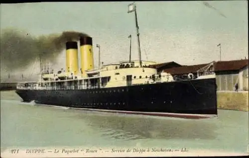Ak Dieppe Seine Maritime, Le Paquebot Rouen, Dampfer