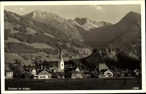 Ak Fischen im Allgäu Schwaben, Teilansicht mit Kirche