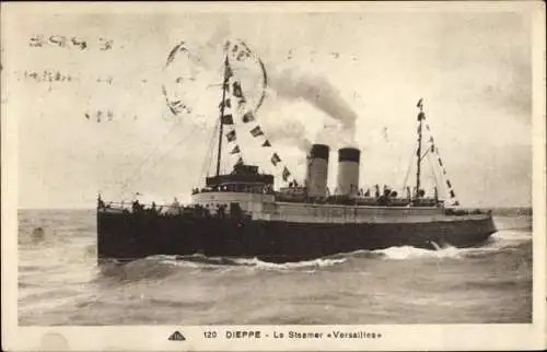 Ak Dieppe Seine Maritime, Le Steamer Versailles, Southern Railway