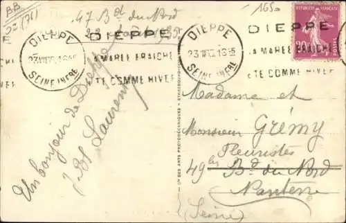 Ak Dieppe Seine Maritime, Le Steamer Versailles, Southern Railway