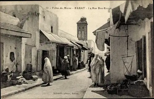 Ak Rabat Marokko, La Rue Bou Kroun