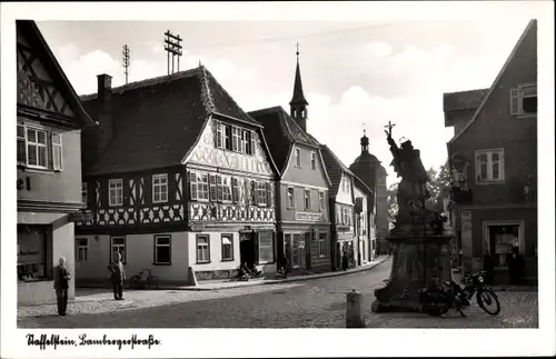 Ak Bad Staffelstein am Main Oberfranken, Lambergerstraße, Gasthaus, Denkmal