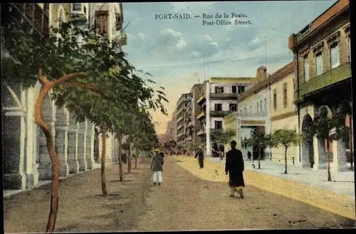 Ak Port Said Ägypten, Rue de la Poste