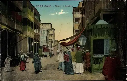 Ak Port Said Ägypten, Native Quartiers