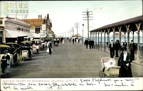 Ak Atlantic City New Jersey USA, Rolling Chairs on Boardwalk