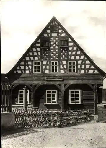 Ak Landwüst Markneukirchen im Vogtland Sachsen, Blick auf Bauernmuseum, Fachwerkhaus