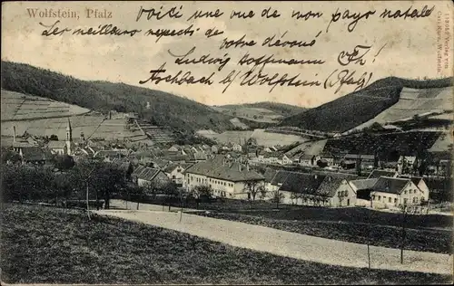 Ak Wolfstein in der Pfalz, Totalansicht der Ortschaft