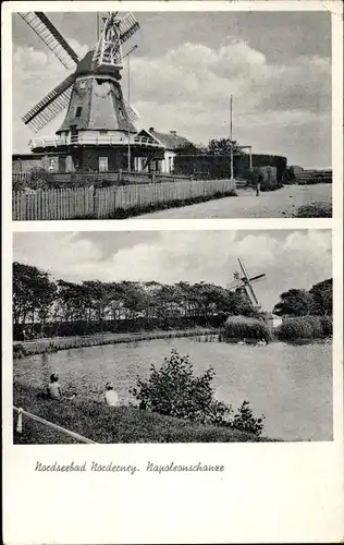 Ak Nordseebad Norderney Ostfriesland, Windmühlen, Napoleonschanze