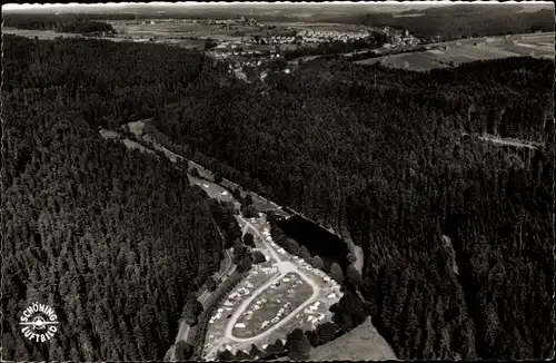 Ak Altensteig im Schwarzwald Württemberg, ADAC Campingplatz, Fliegeraufnahme