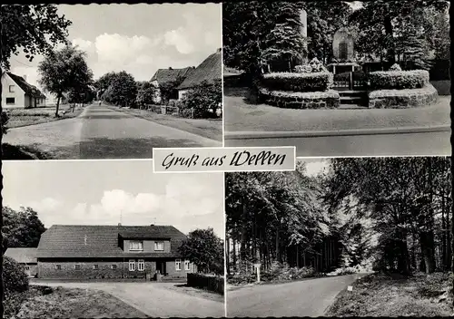 Ak Wellen an der Mosel, Straßenpartie, Ehrenmal, Backsteinhaus