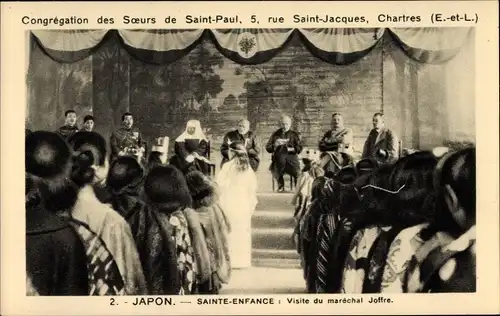 Ak Japan, Sainte Enfance, Visite du Maréchal Joffre, Soeurs de Saint Paul