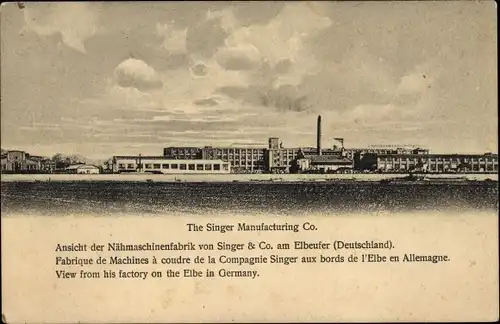 Ak Wittenberge an der Elbe, Singer Nähmaschinen Fabrik, Singer & Co.