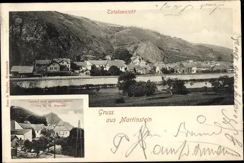 Ak Martinstein an der Nahe, Gesamtansicht, Gasthof zum goldenen Hirsch