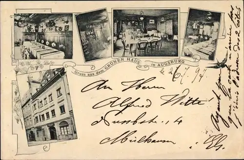 Ak Augsburg in Schwaben, Gasthaus Grünes Haus