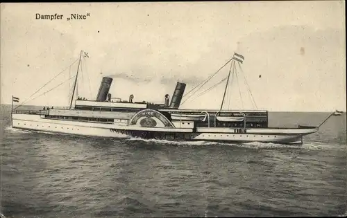 Ak Dampfer Nixe, Fahrgastschiff, Auch bekannt als Schleppdampfer Biene, Nach der Wende ein Bordell