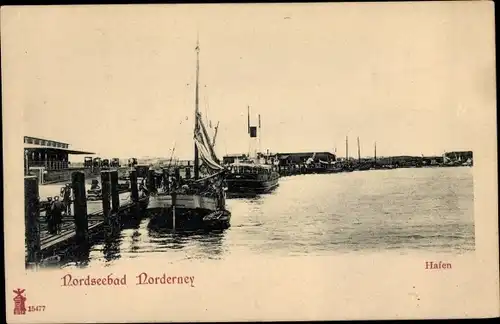 Ak Norderney in Ostfriesland, Partie am Hafen