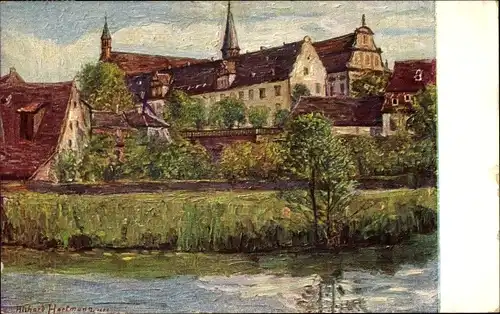 Künstler Ak Hartmann, Richard, Bronnbach Reicholzheim Wertheim, Kloster Bronnbach an der Tauber