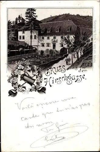 Litho Heidelberg am Neckar, Hirschgasse