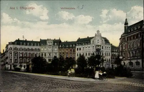 Ak Aue im Erzgebirge Sachsen, Wettinerplatz