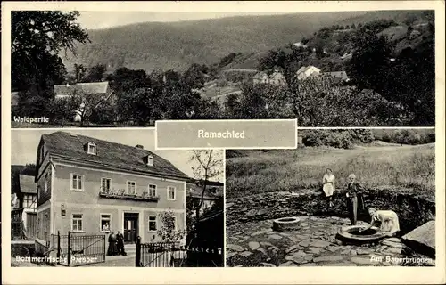 Ak Ramschied Bad Schwalbach im Taunus, Panorama, Sommerfrische Presber, Brunnen