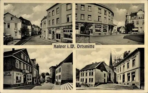 Ak Halver im Märkischen Kreis Westfalen, Ortsmitte, Stadtansichten, Café Weyland, Kirche