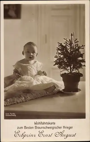 Ak Erbprinz Ernst August von Braunschweig und Lüneburg, Tannenbaum, Weihnachten