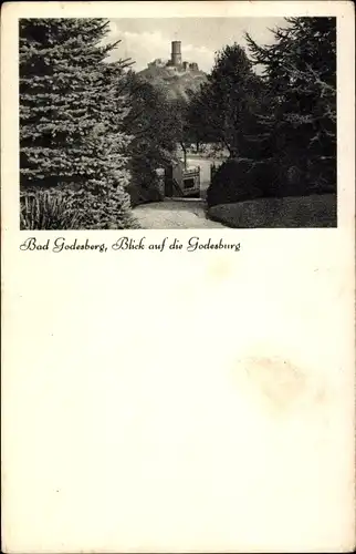 Ak Bad Godesberg Bonn am Rhein, Blick auf die Godesburg