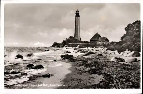 Ak Orth Insel Fehmarn, Leuchtturm Flügge