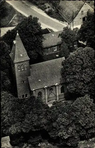 Ak Flögeln Geestland, Luftbild, Kirche