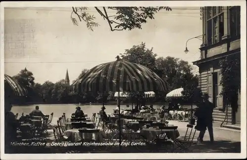 Ak München, Kaffee und Seerestaurant Kleinhesselohe im Englischen Garten