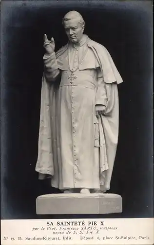 Ak Papst Pius X., Giuseppe Melchiorre Sarto, Francesco Sarto Sculpteur