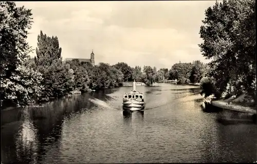 Ak Brandenburg an der Havel, Partie an der Havel, Dampfer