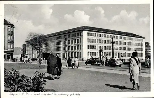 Ak Hagen in Westfalen, Neue Sparkasse und Verwaltungsgebäude