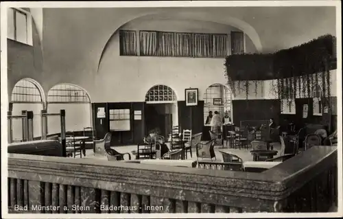 Ak Bad Münster am Stein Ebernburg, Bäderhaus, innen