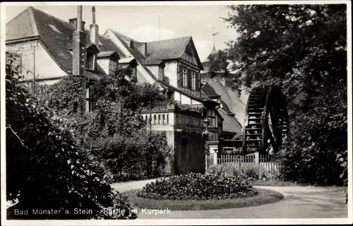 Ak Bad Münster am Stein Ebernburg, Partie im Kurpark