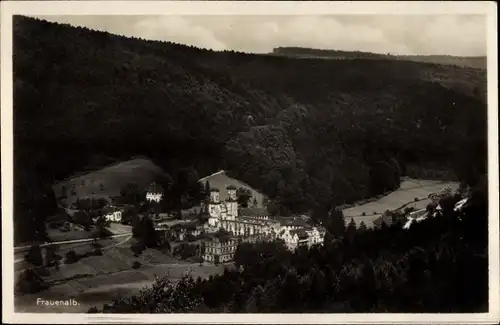 Ak Frauenalb Schielberg Marxzell in Baden Württemberg, Kloster mit Umgebung, Wald