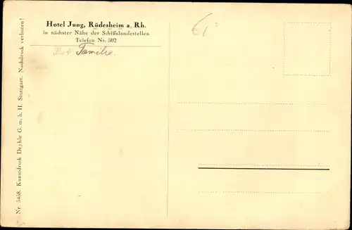 Ak Rüdesheim am Rhein, Hotel Jung