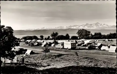 Ak Gohren Kressbronn am Bodensee, Campingplatz mit Säntisgruppe